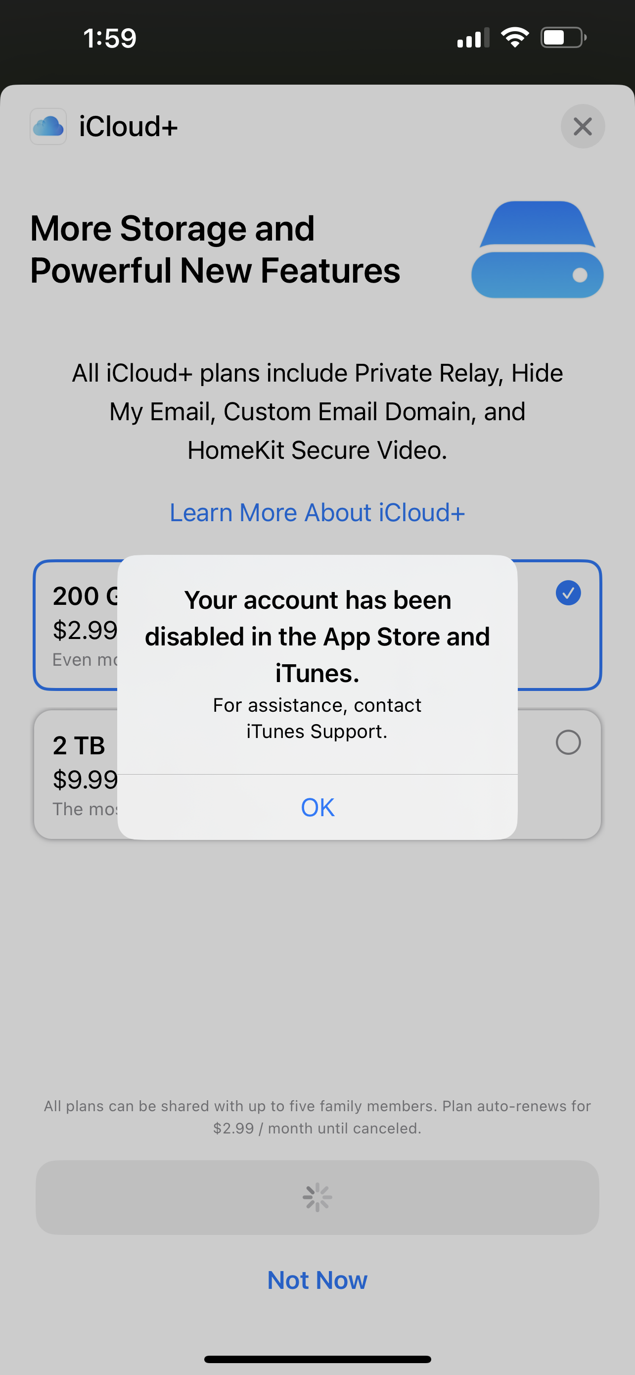 My ICloud Was Disabled How To Be Abe To U… - Apple Community