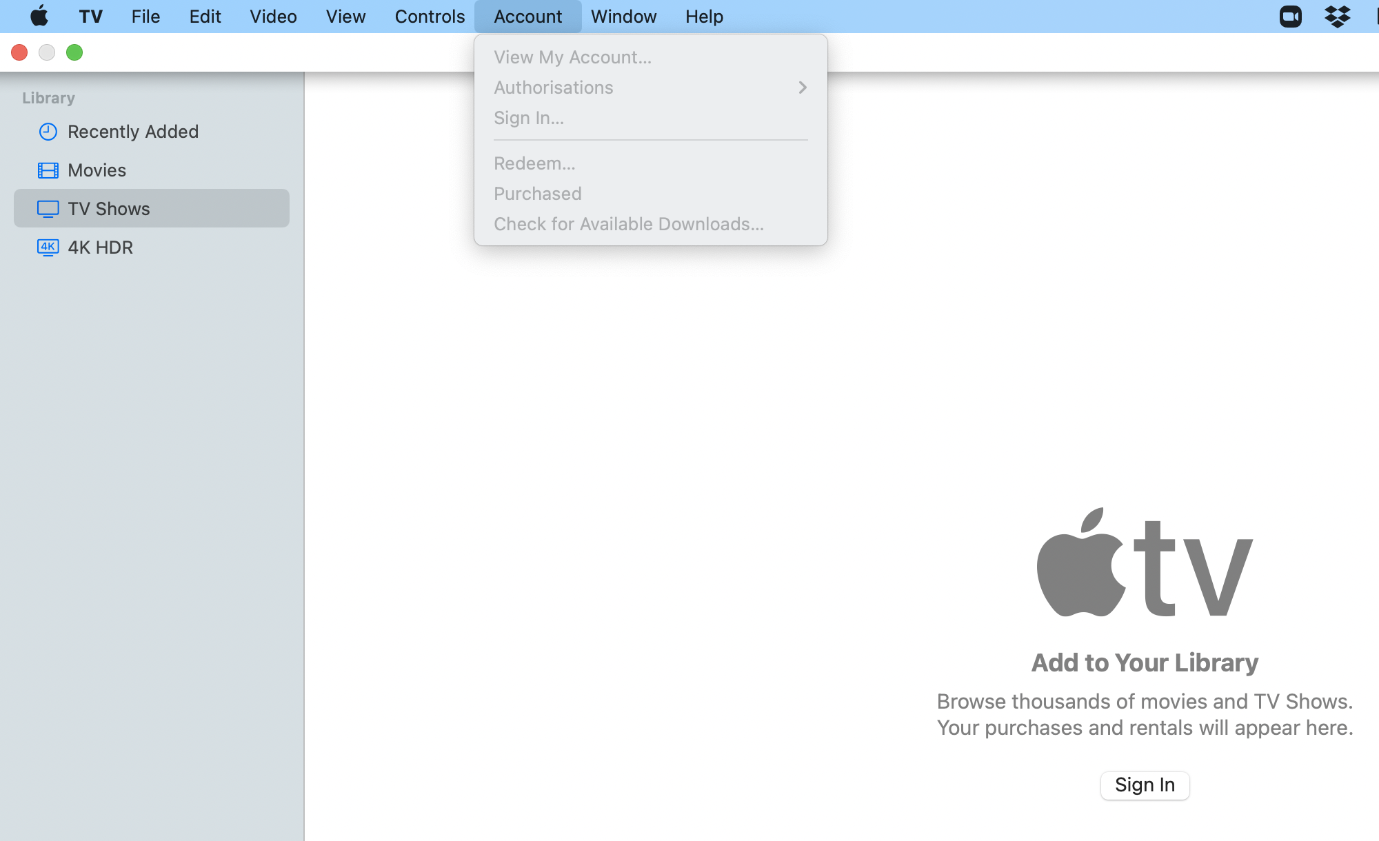 Apple TV App Does Not Work on Macbook Air… Apple Community