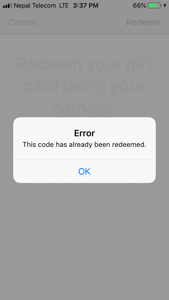 Gift Card already redeemed Issue - Apple Community