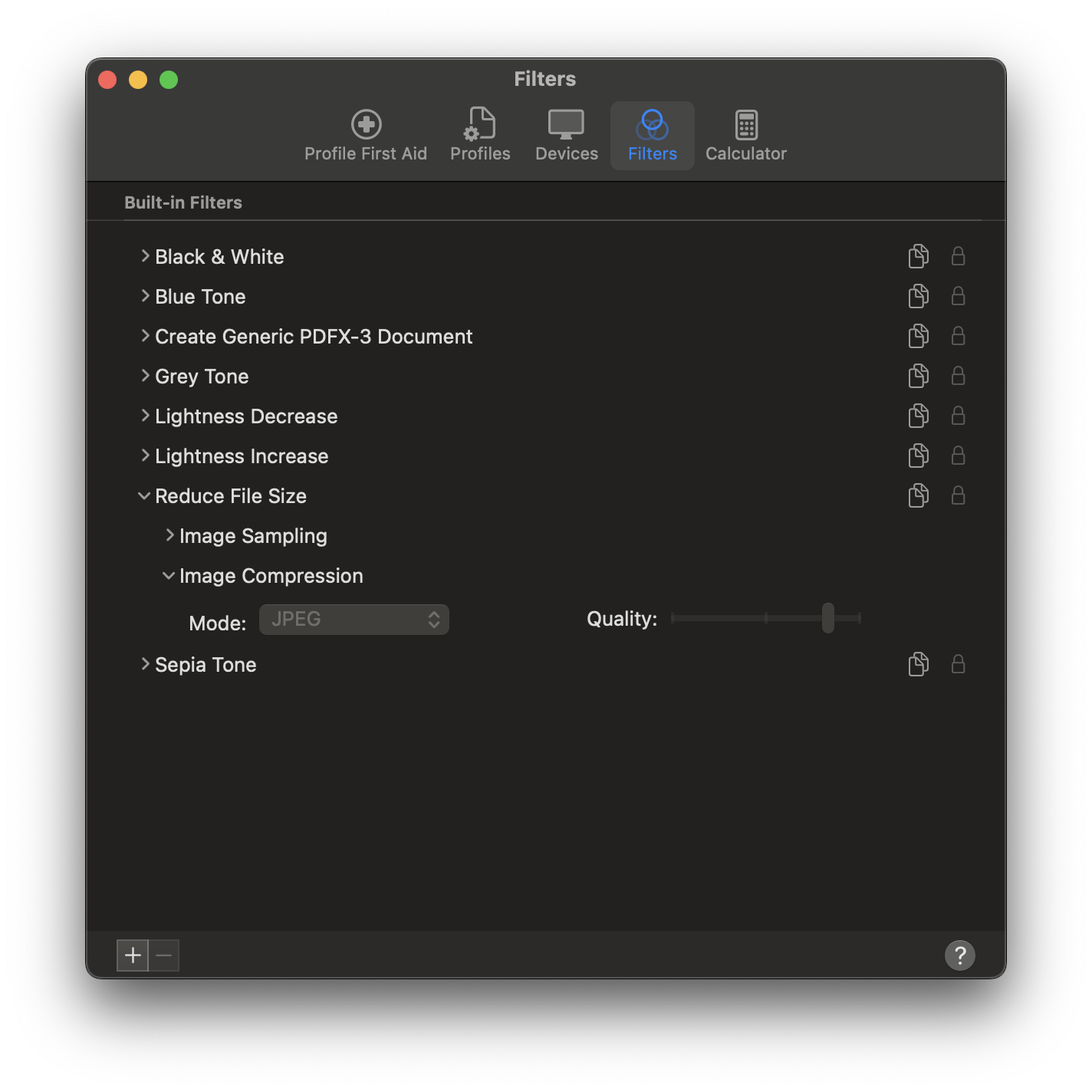 Quartz Filter compression options don't s… Apple Community