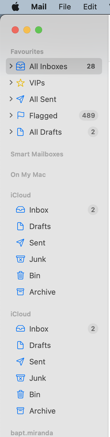 iCloud account appears twice in Mail app … - Apple Community