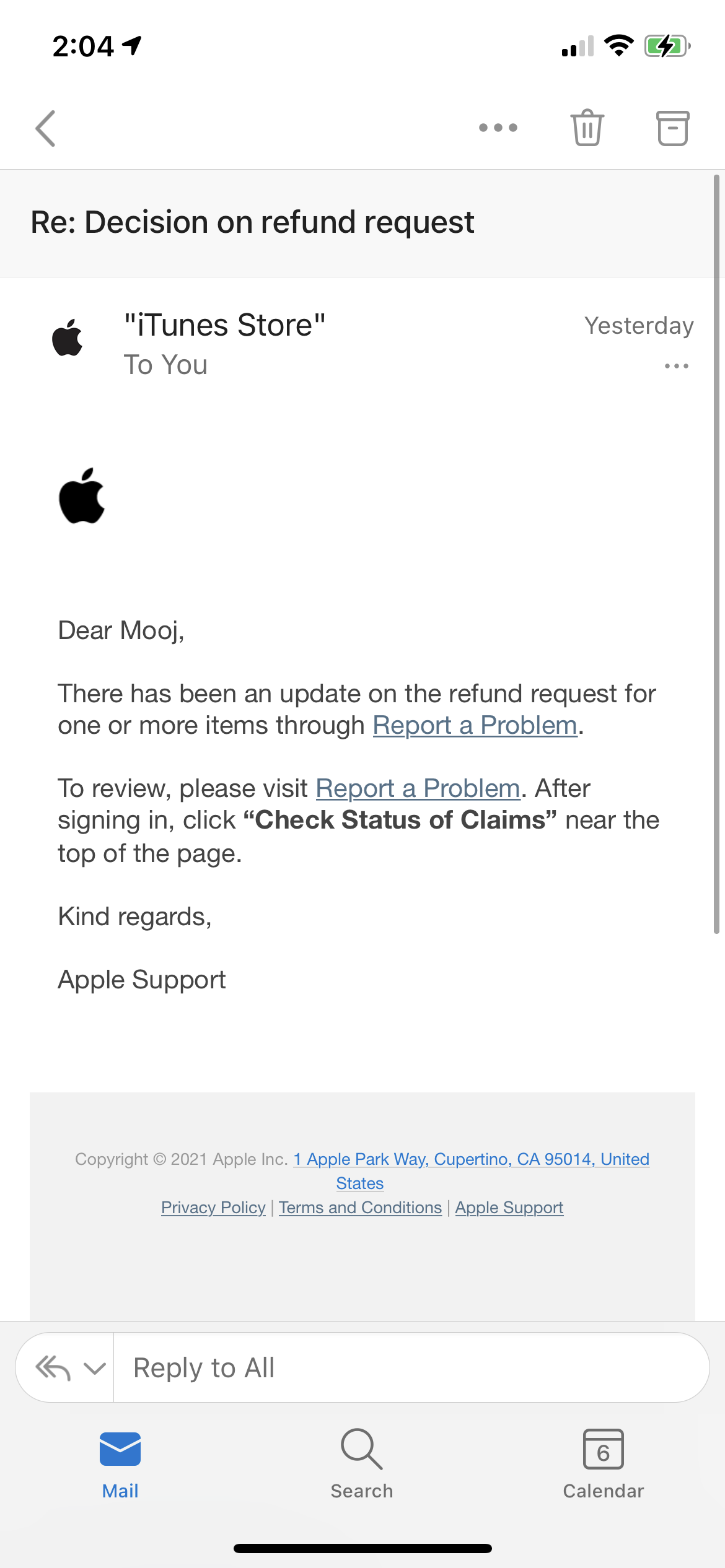 I Requested A Refund Apple Community