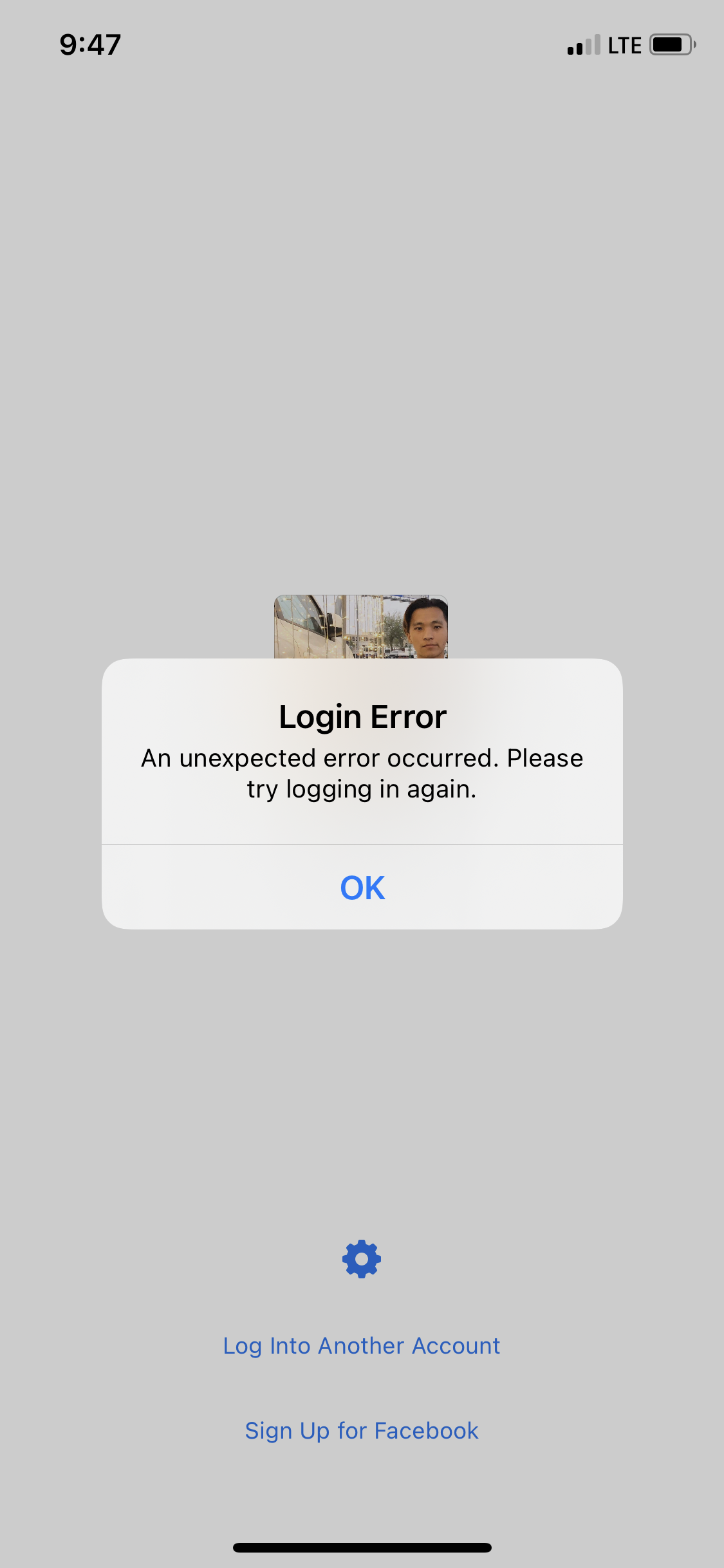 i can't login my facebook from facebook a… - Apple Community