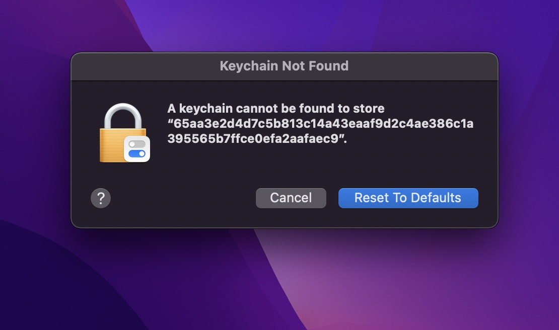 Keychain not found Apple Community