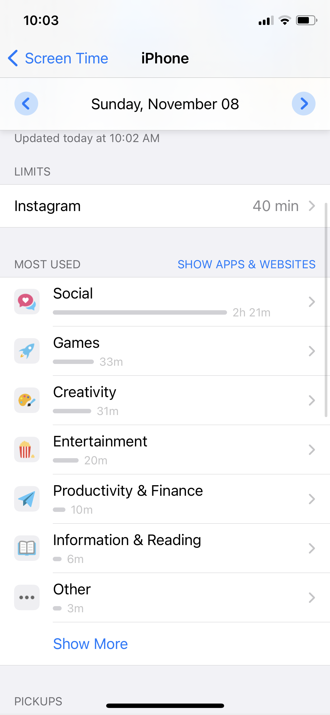 my screen time doesn't add up Apple Community