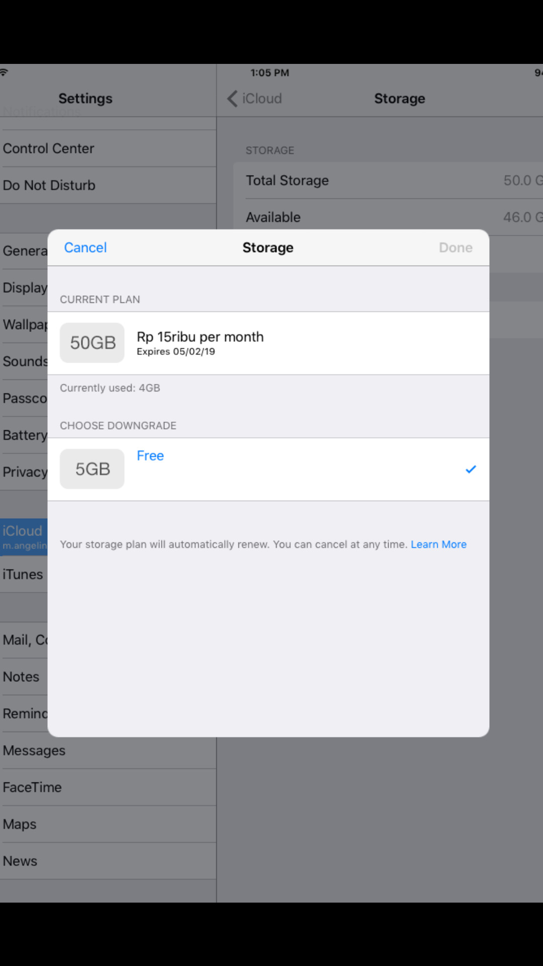 how-do-the-downgrade-of-my-icloud-storage-apple-community