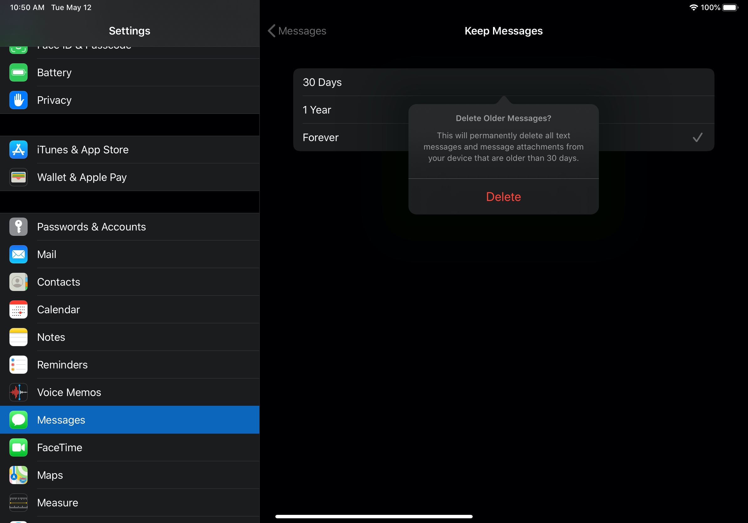 Does changing the Keep Messages setting o… Apple Community