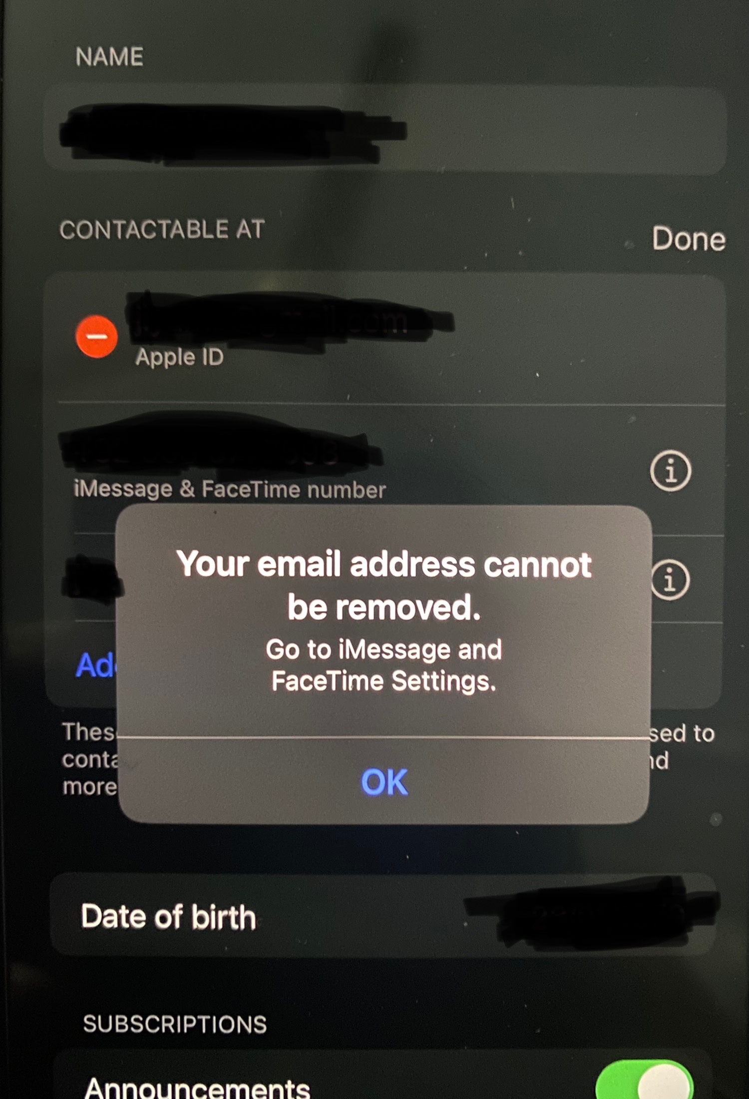 apple id your email address cannot be removed