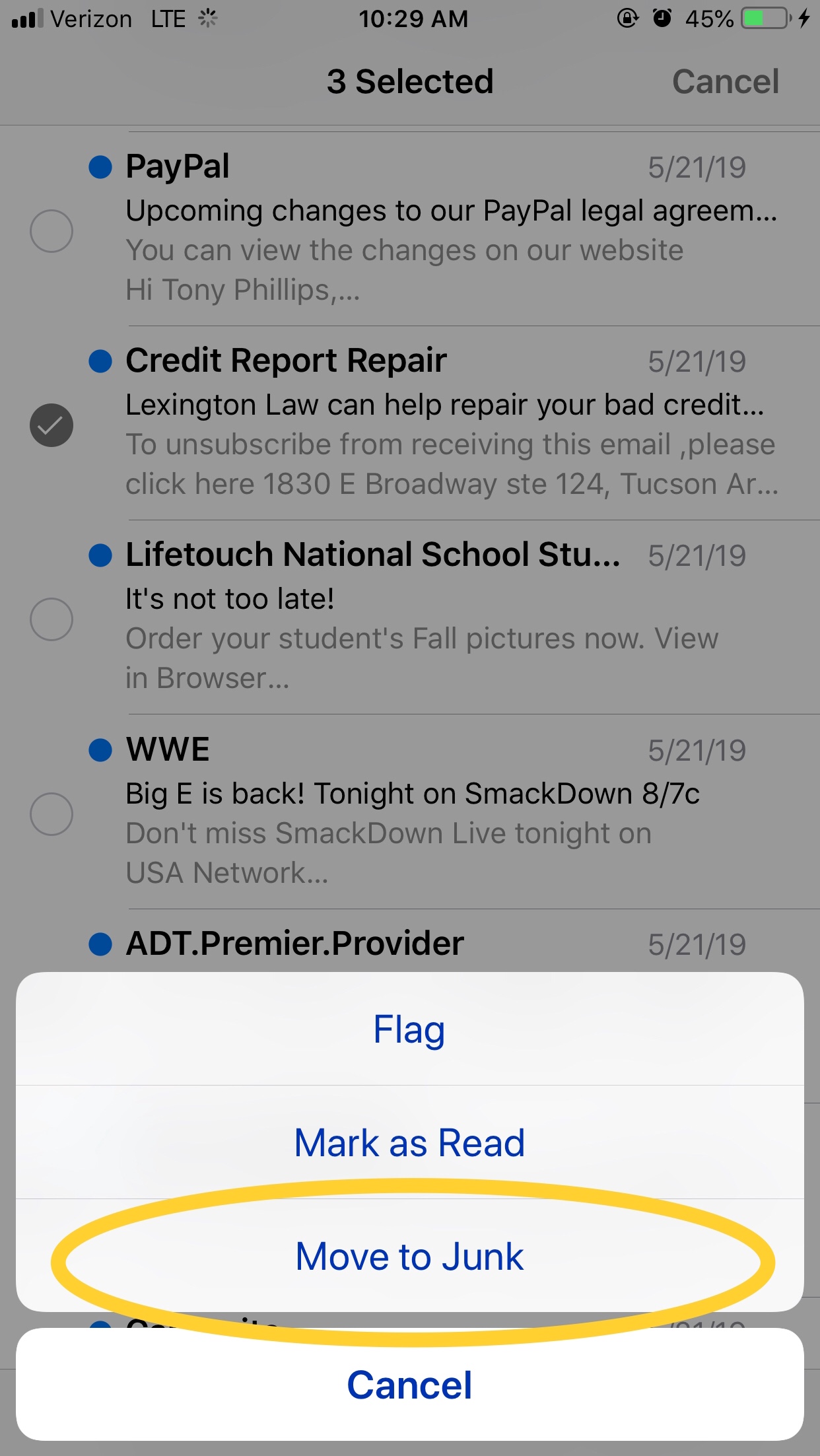 Grayed Out Junk Folder On Yahoo Apple Community