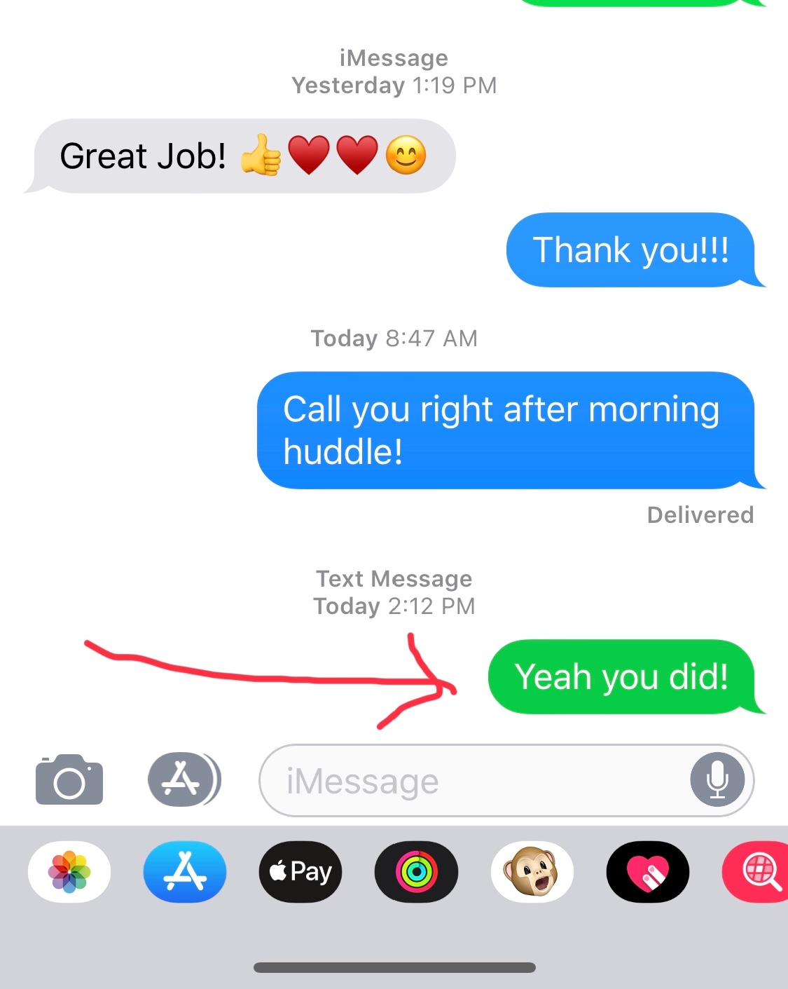 Apple workout replies sent as text messag Apple Community