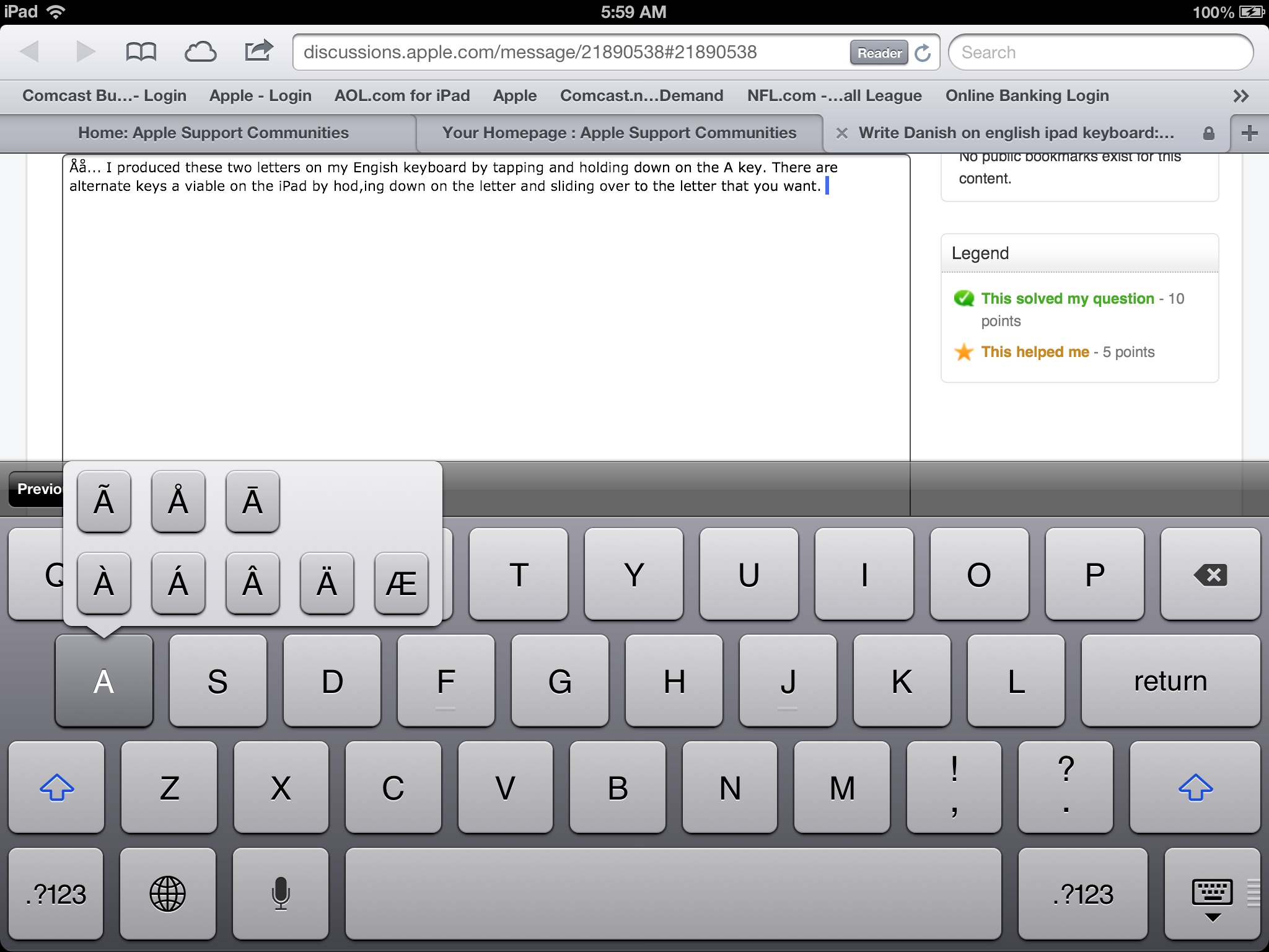 Write Danish on english ipad keyboard Apple Community