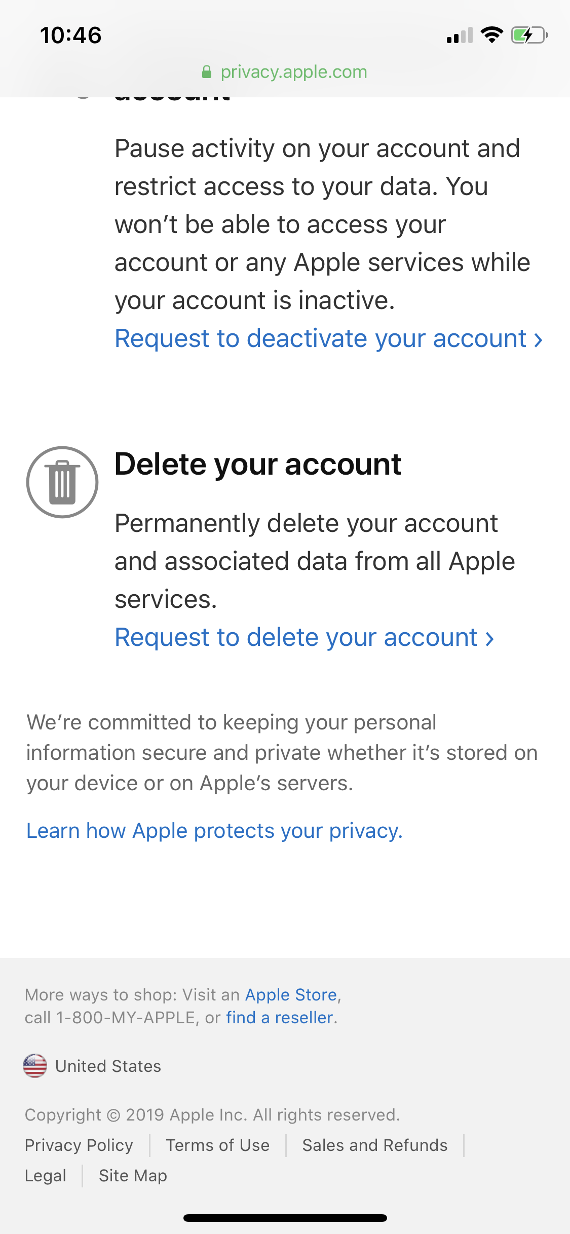 How long does it take to delete Apple ID?