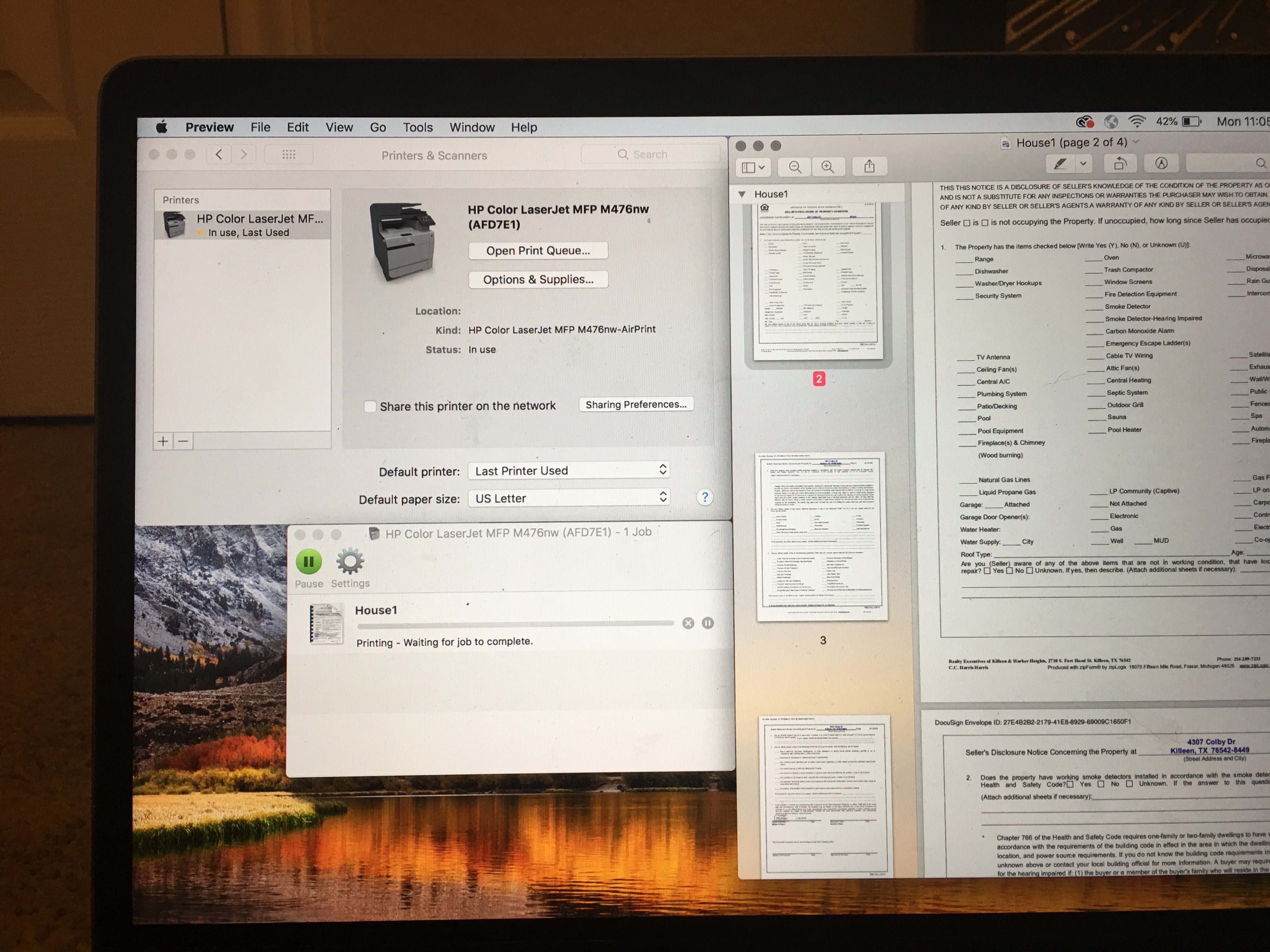 MacBook connected to printer, printer Apple Community