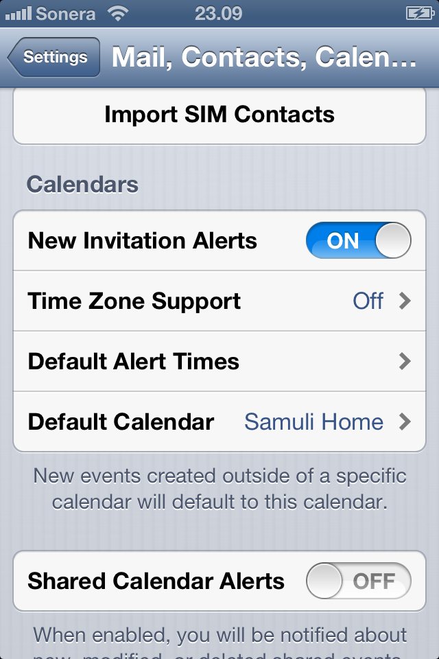 Missing "Sync" calendar settings in iOS 6… - Apple Community