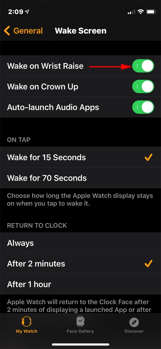 Apple watch wake screen on wrist 2025 raise not working