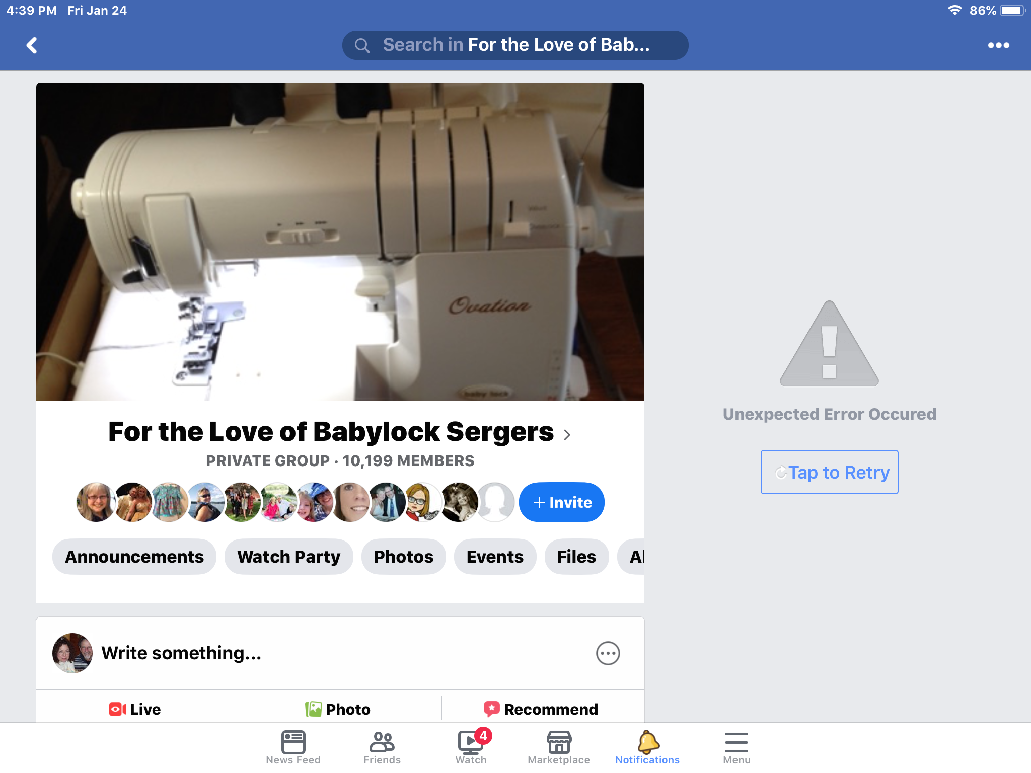 Unexpected error Apple Community