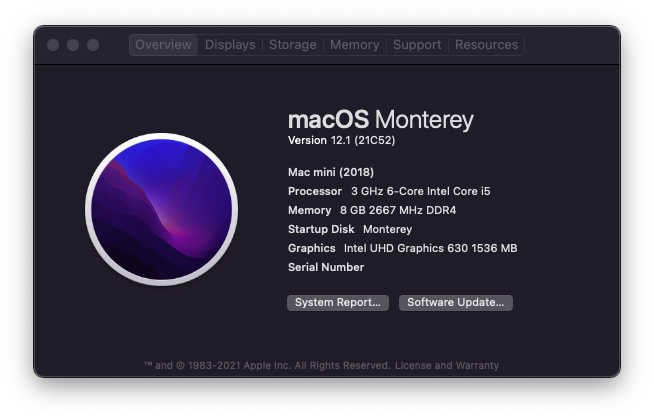 Apple Macmini 2018アップル maxOS Monterey 2018 Apple Mac Mini 3.2GHZ i7 2TB SSD 64GB Apple RAM Monterey | eBay