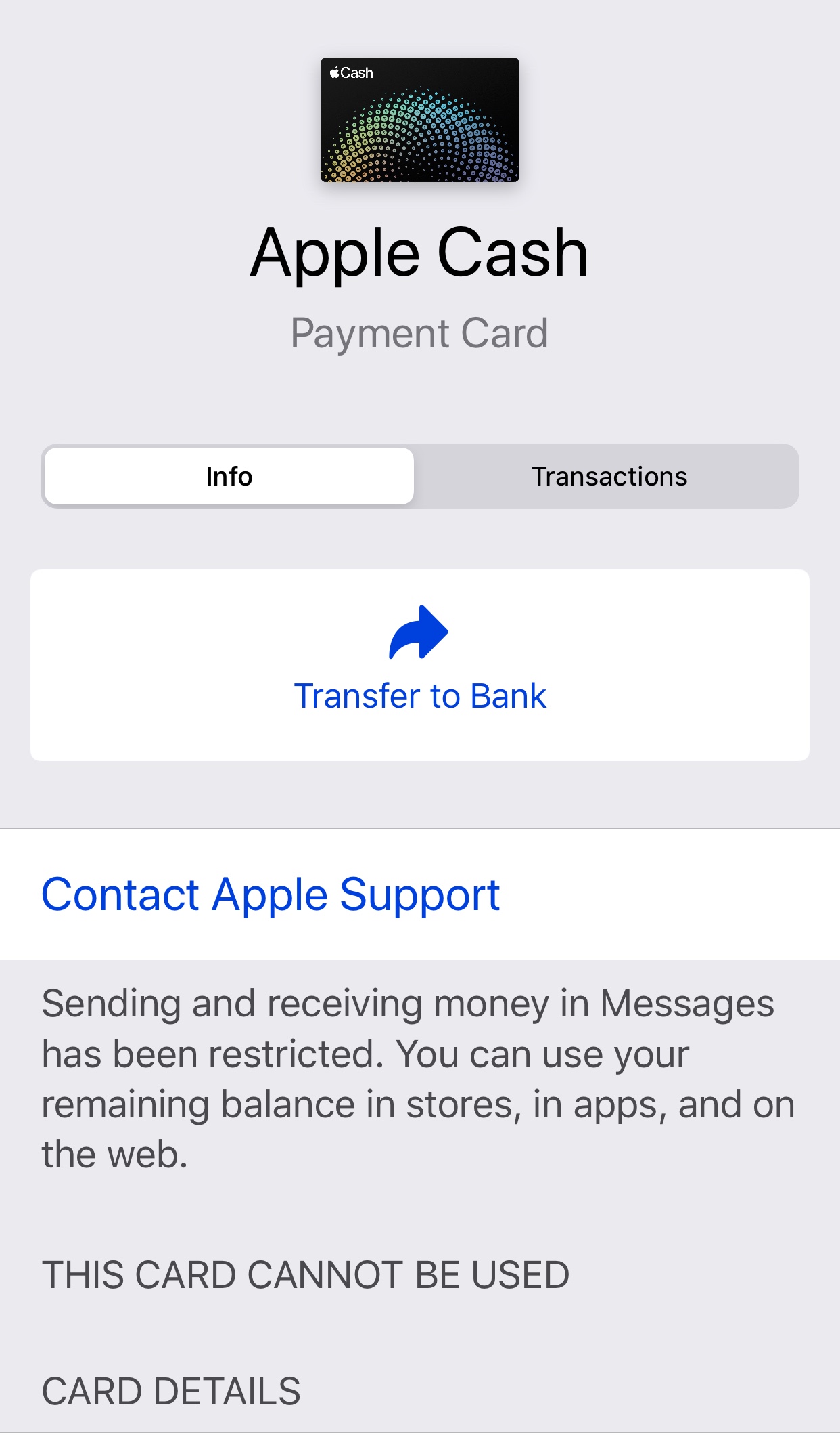 Apple Cash is restricted Apple Community