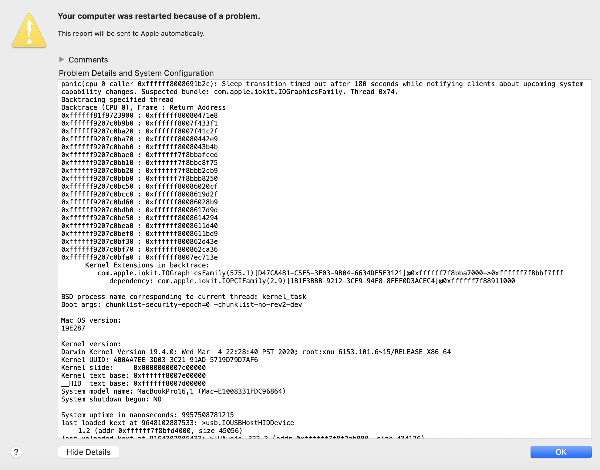 Your computer was restarted because of a … Apple Community
