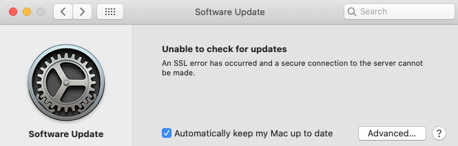 Macos Unable To Check For Updates