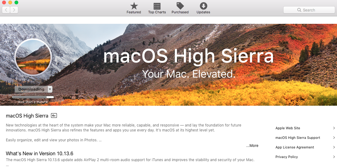 macos high sierra 10.13.6 installer download