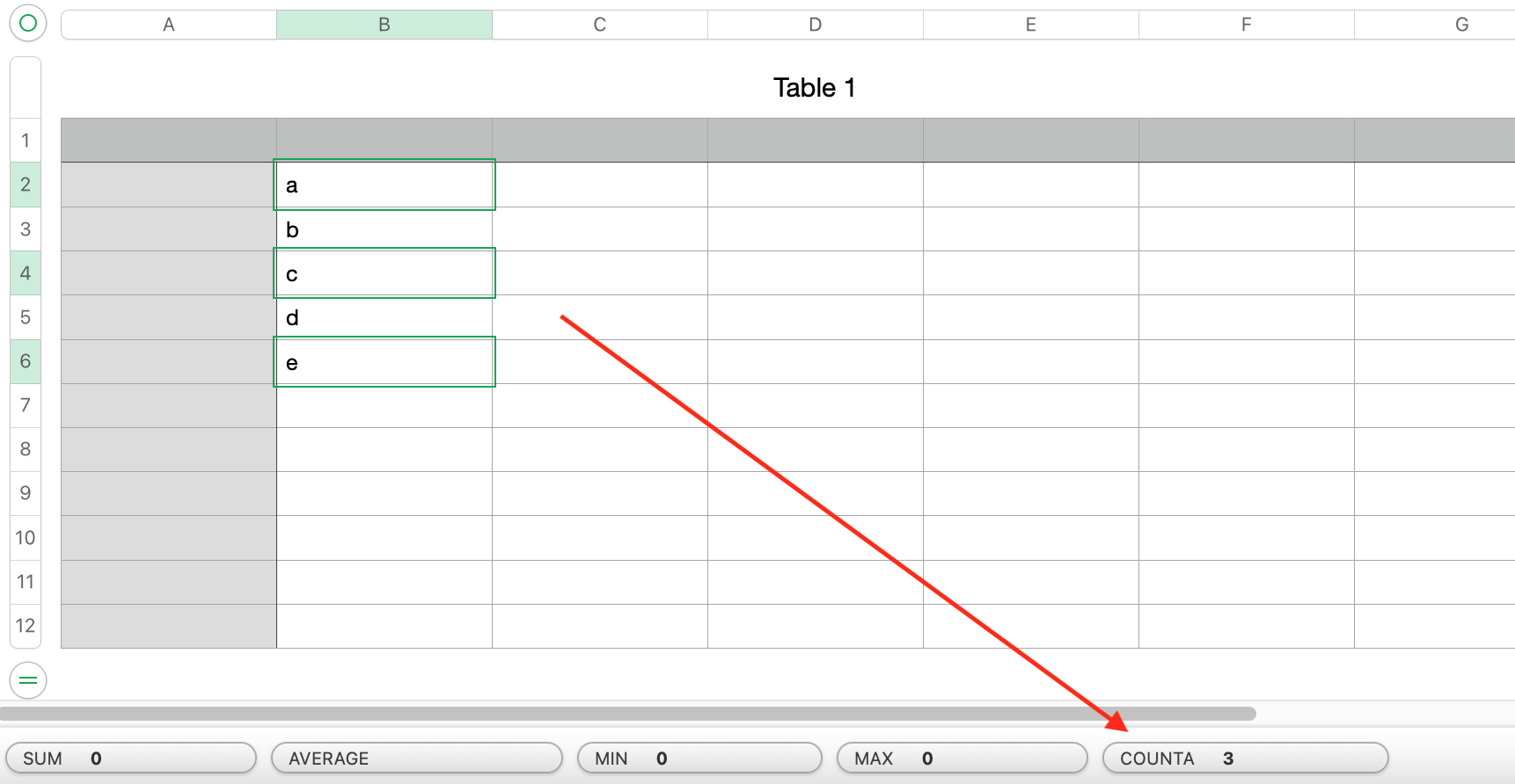 Mac Numbers How to count selected rows Apple Community