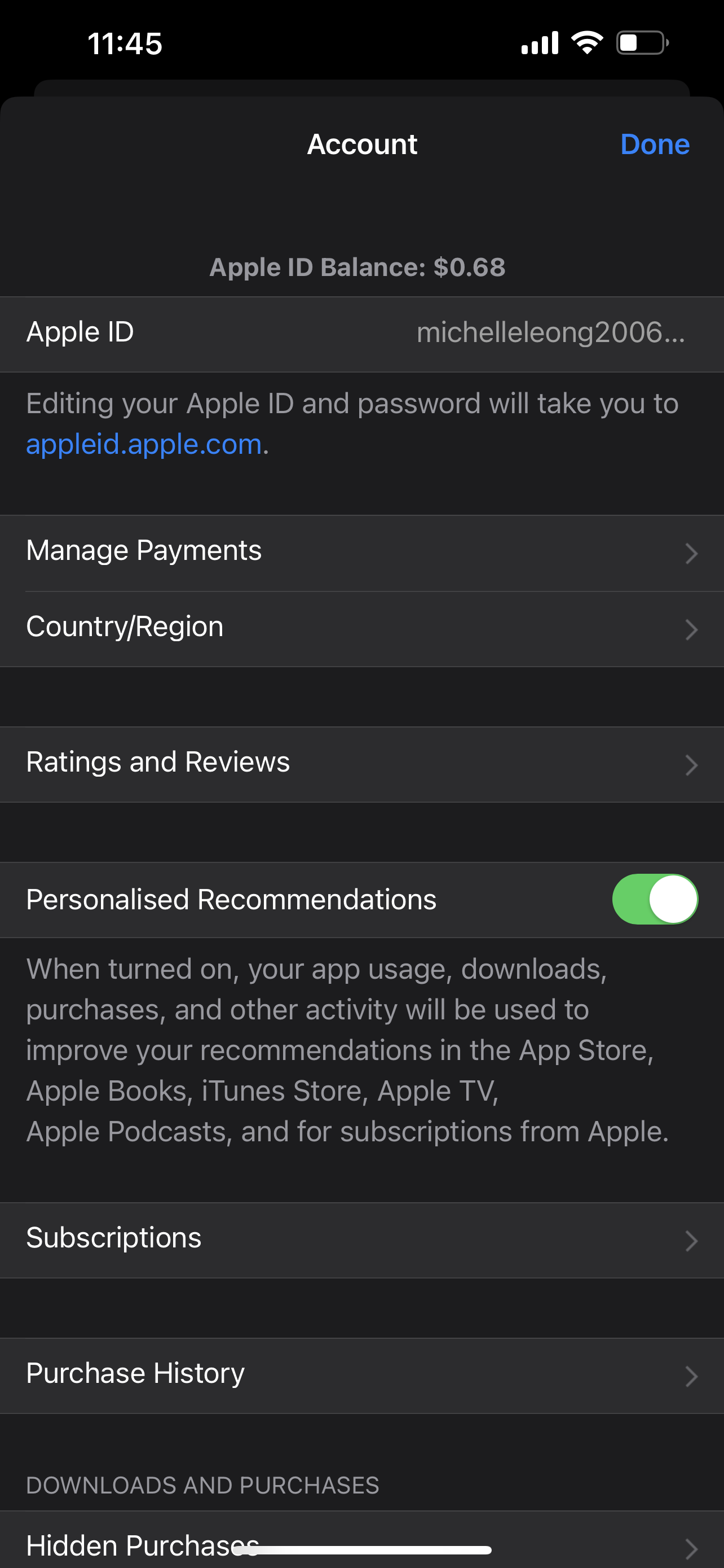 how to remove balance on apple id