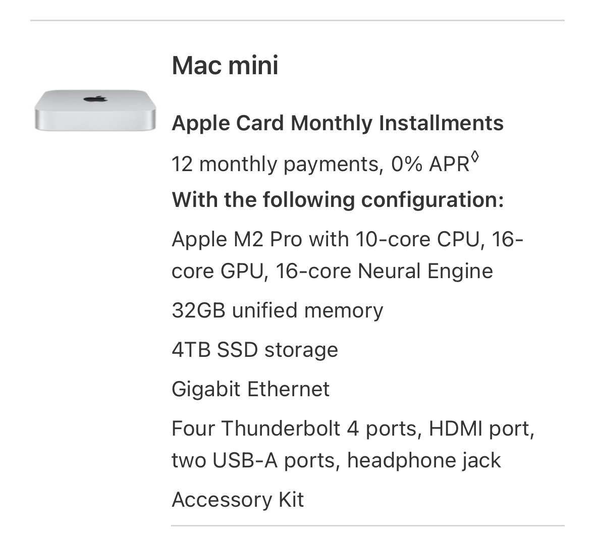 What is included in Mac mini “Accessory K… - Apple Community
