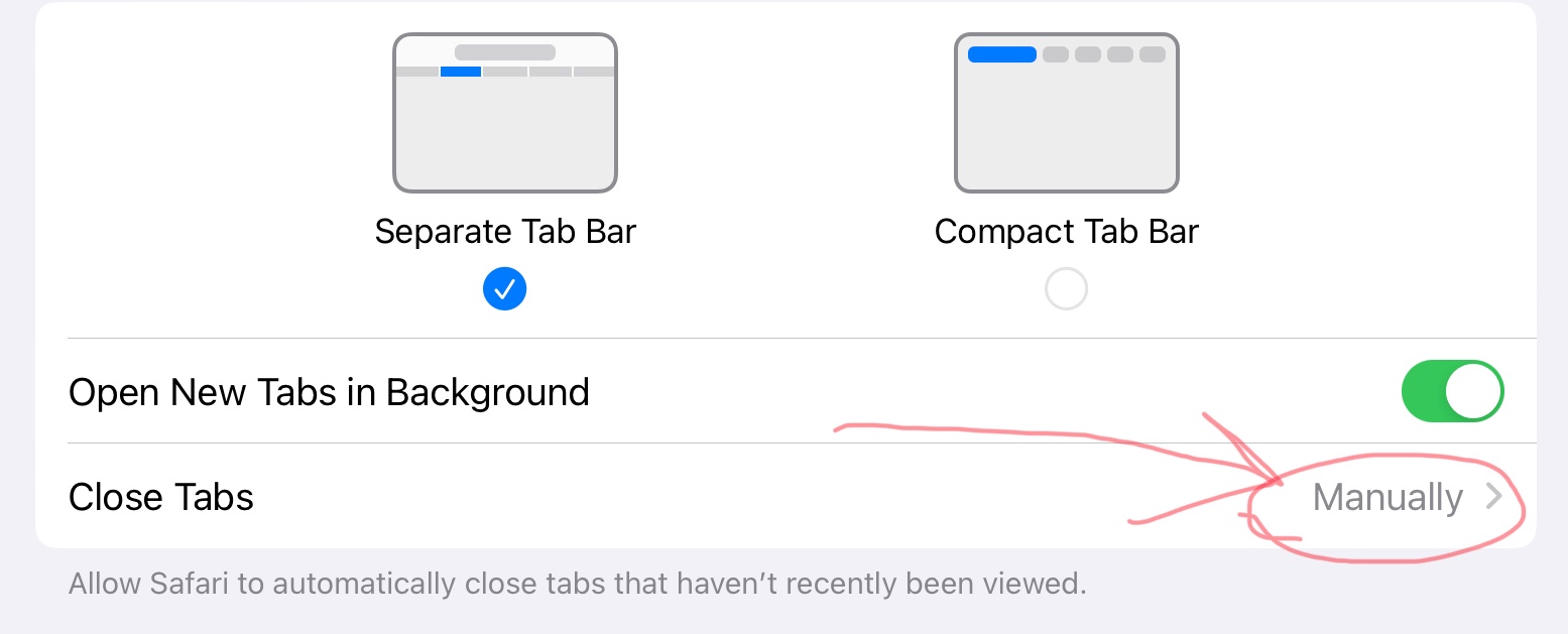 Safari closes tabs even with setting set Apple Community