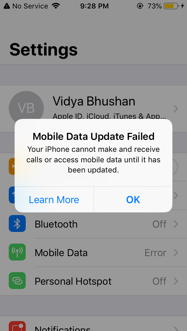 My iPhone 5S showing No service Apple Community