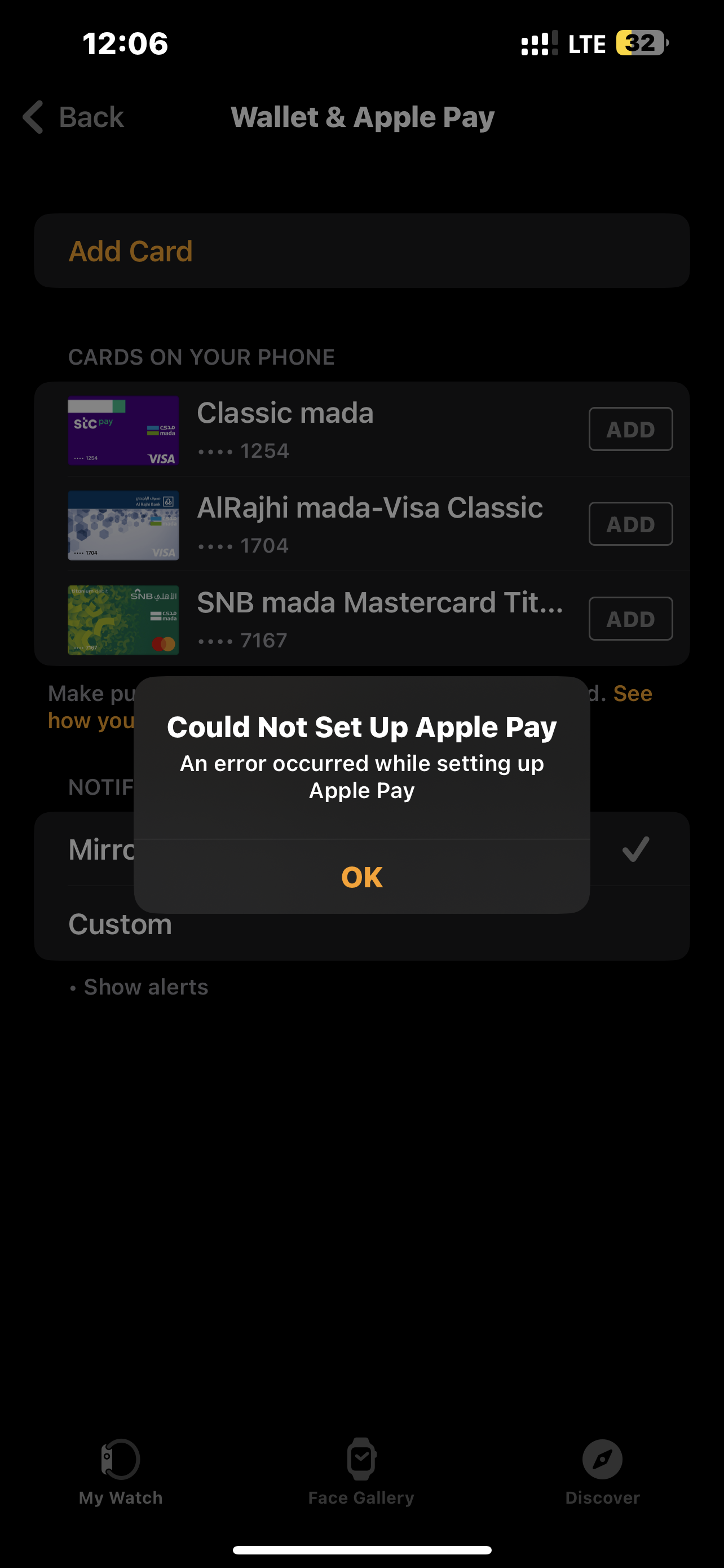 I can’t add cards to Apple Watch wallet Apple Community