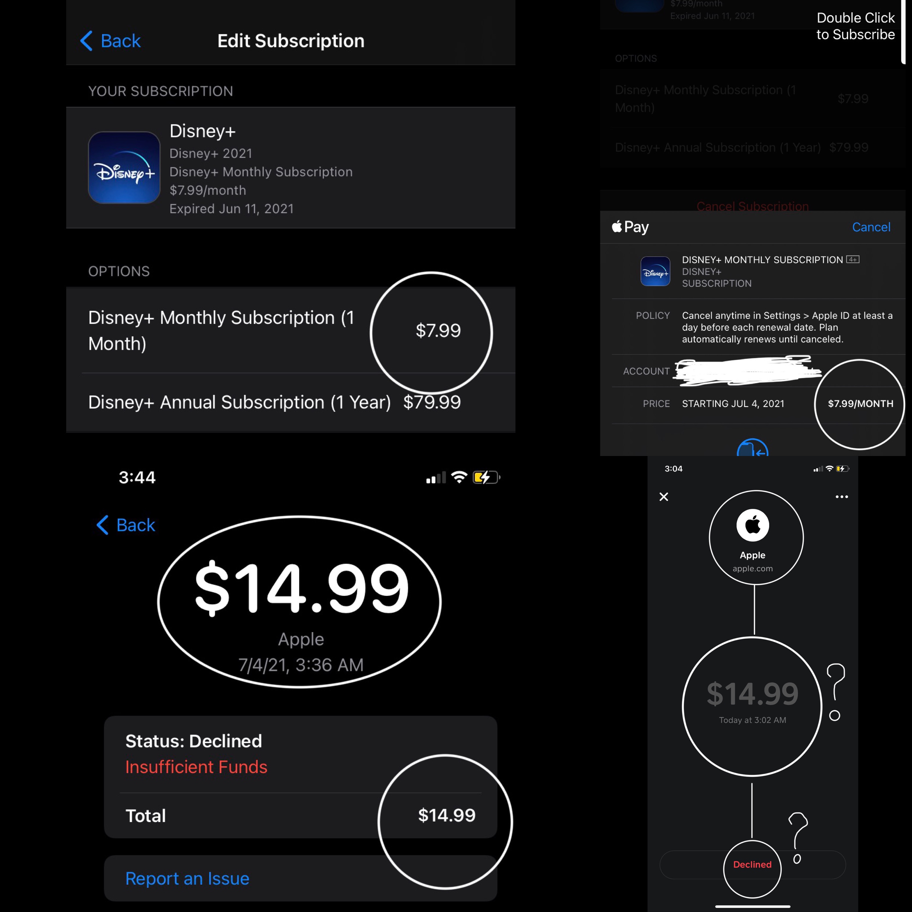 Disney plus subscription overcharge Apple Community