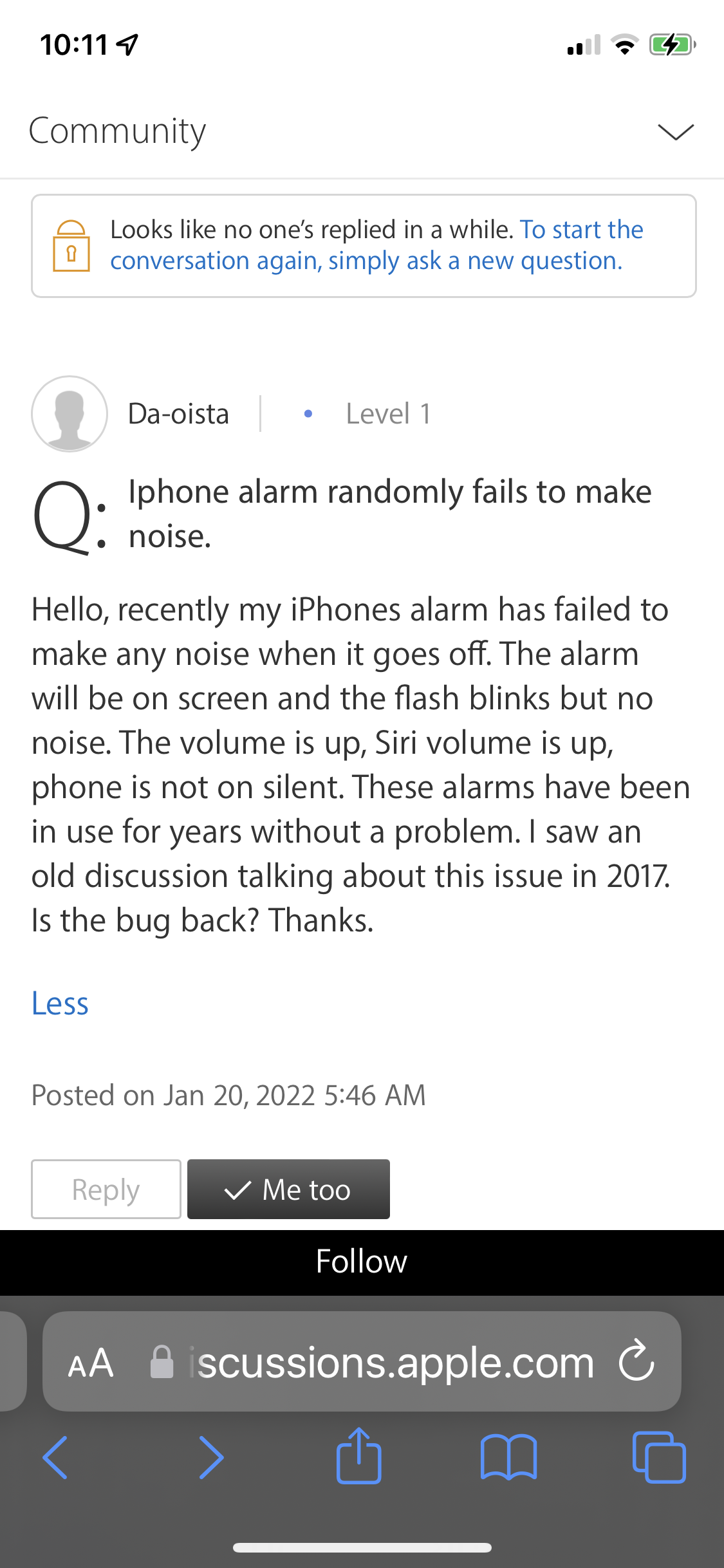 iPhone alarm randomly silent Apple Community