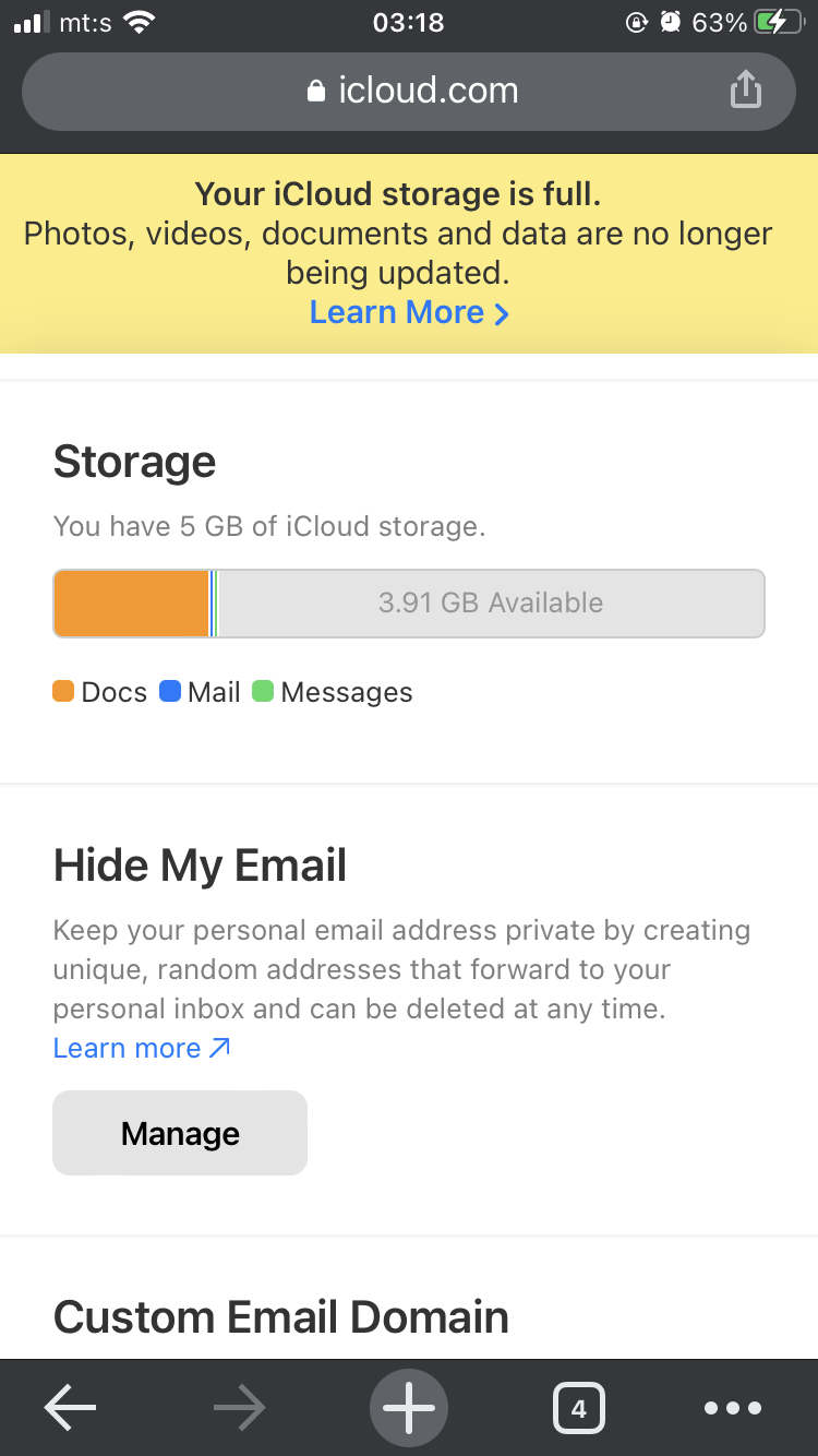 iCloud storage full but its not? Apple Community
