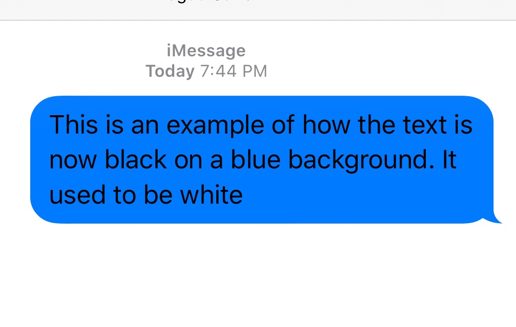 My text messaging/imessage text colour ha… Apple Community