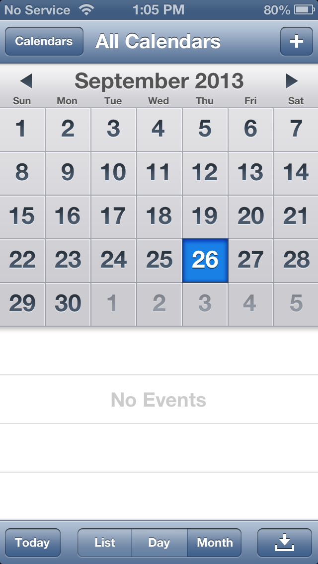 iOS 7 Yearly calendar doesn't show events! - Apple Community