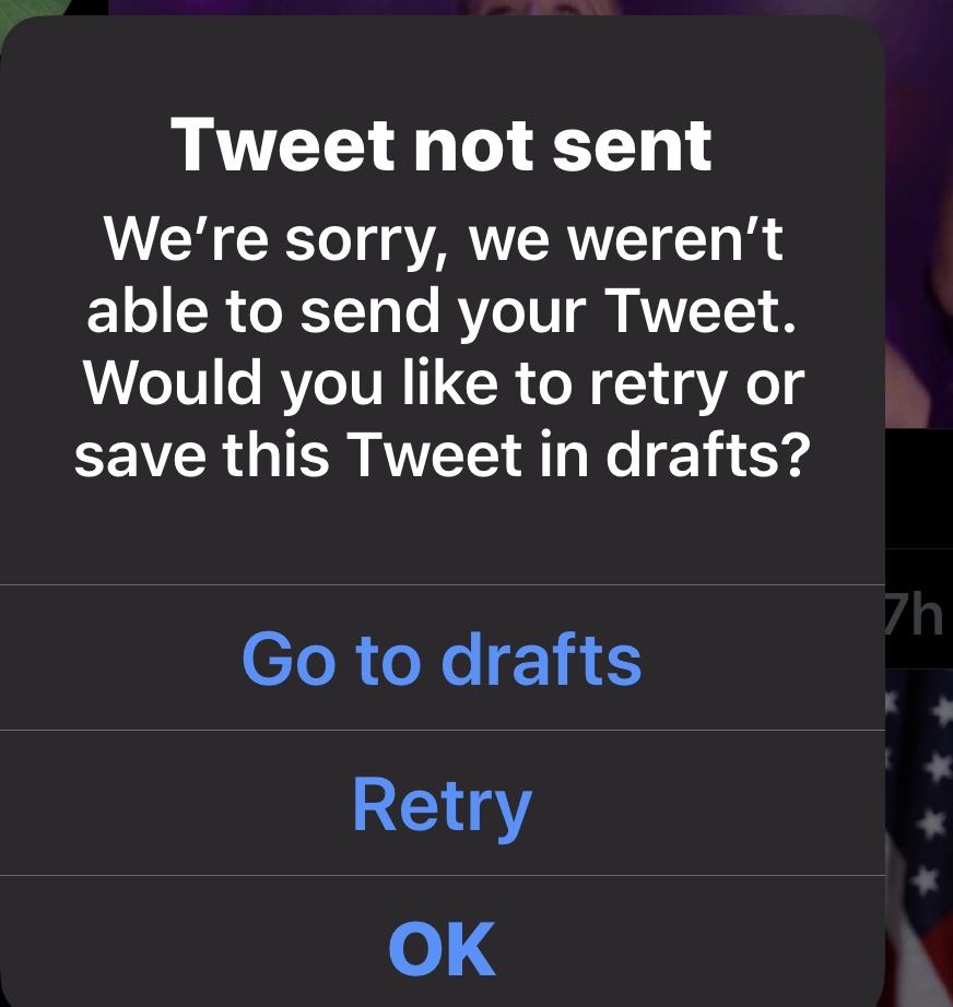 Tweet Not Sent Error Since IOS Updat Apple Community