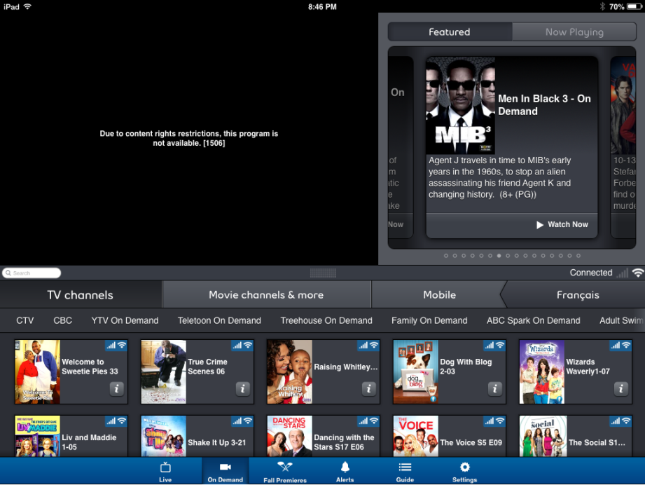 How do you fix Bell Mobile TV App error 1… Apple Community