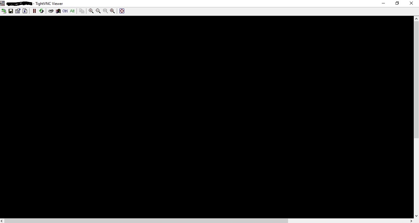 ultravnc viewer shows black screen