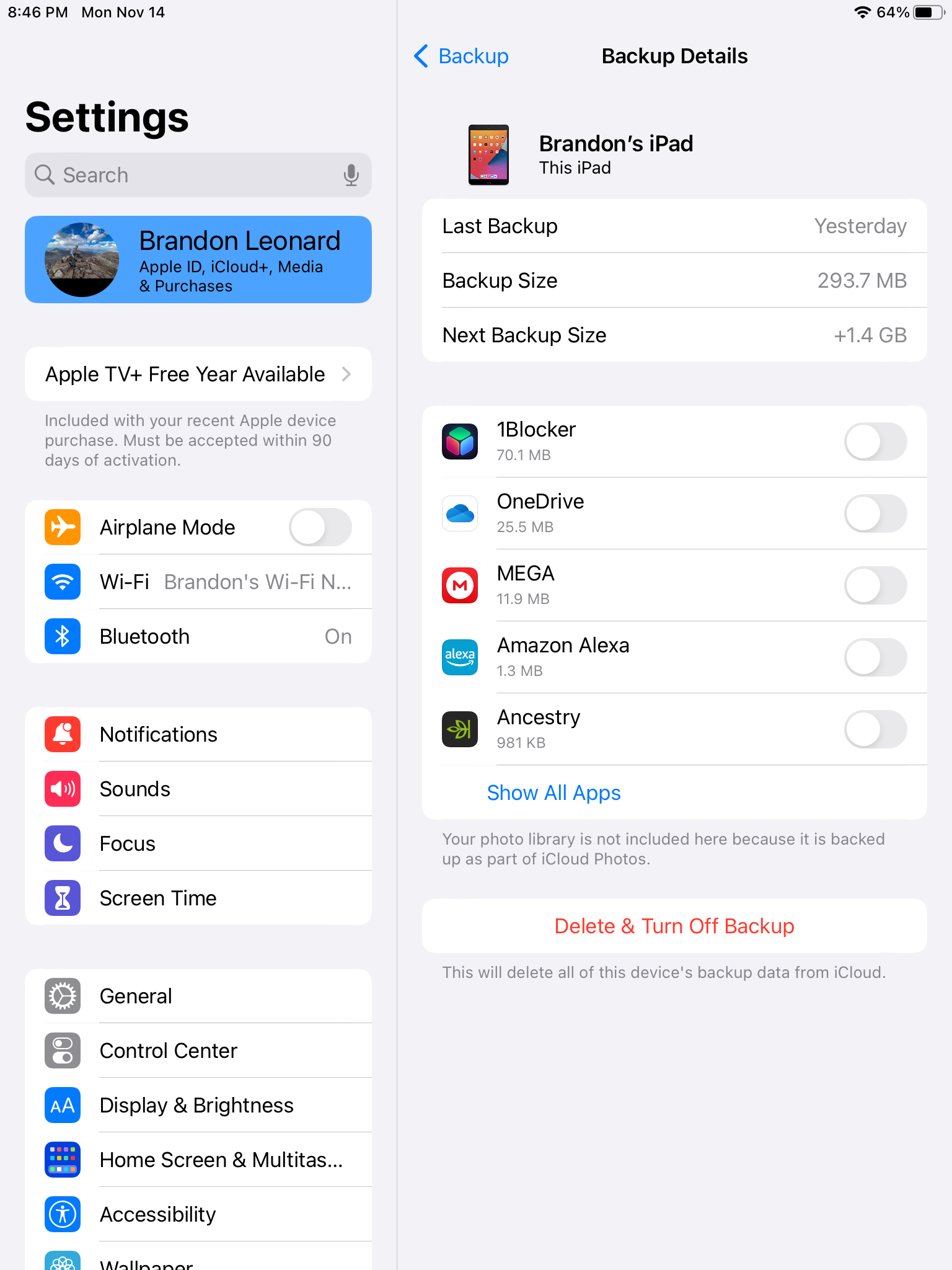 Why is iPad iCloud backup so large after … - Apple Community