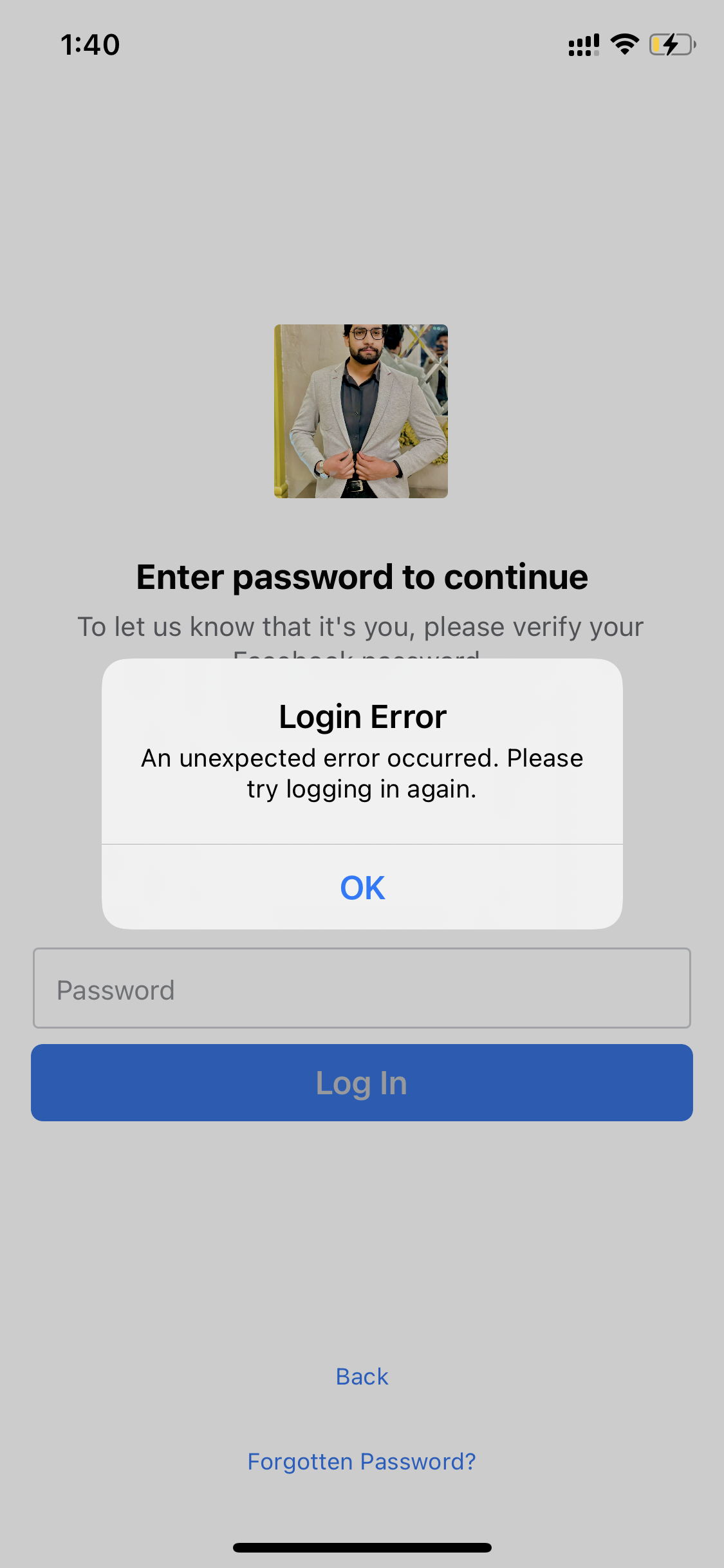 Incorrect username and password when logg… - Apple Community