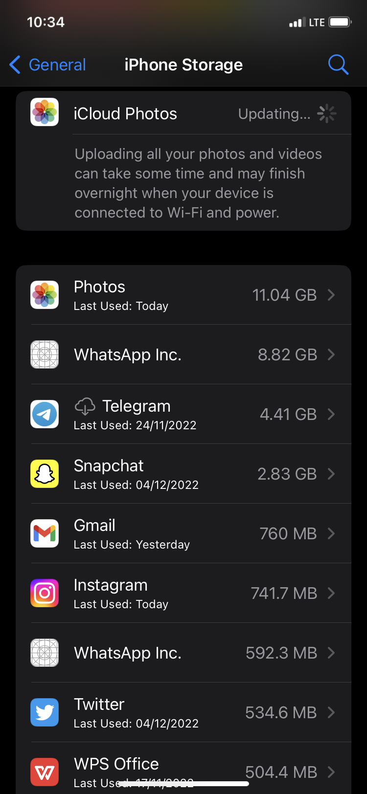 WhatsApp Inc. taking up storage space Apple Community
