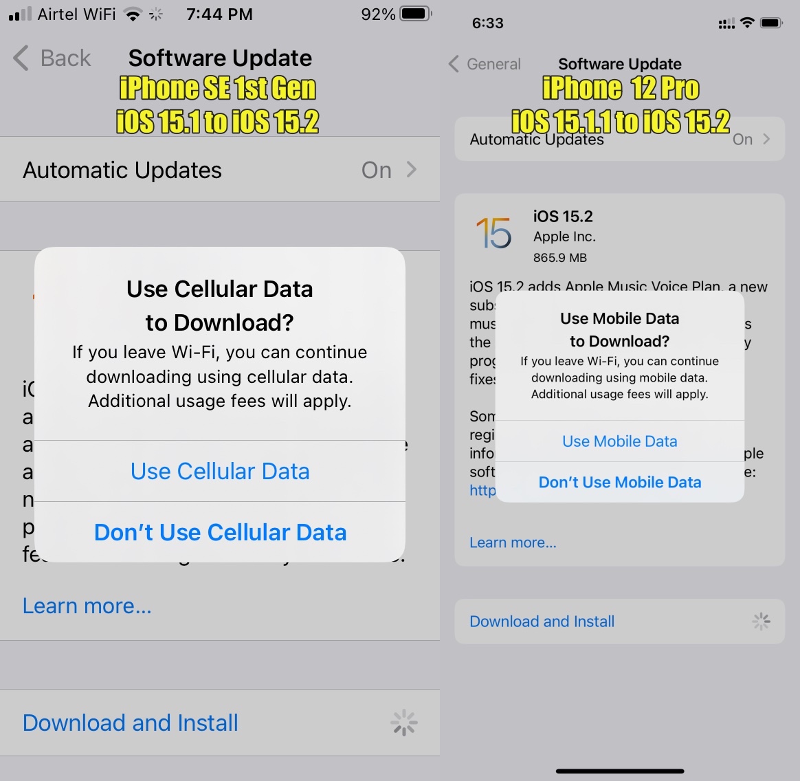 Can I update iphone without wifi, and jus… - Apple Community