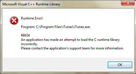 Error Microsoft Visual C Runtime Libr Apple Community