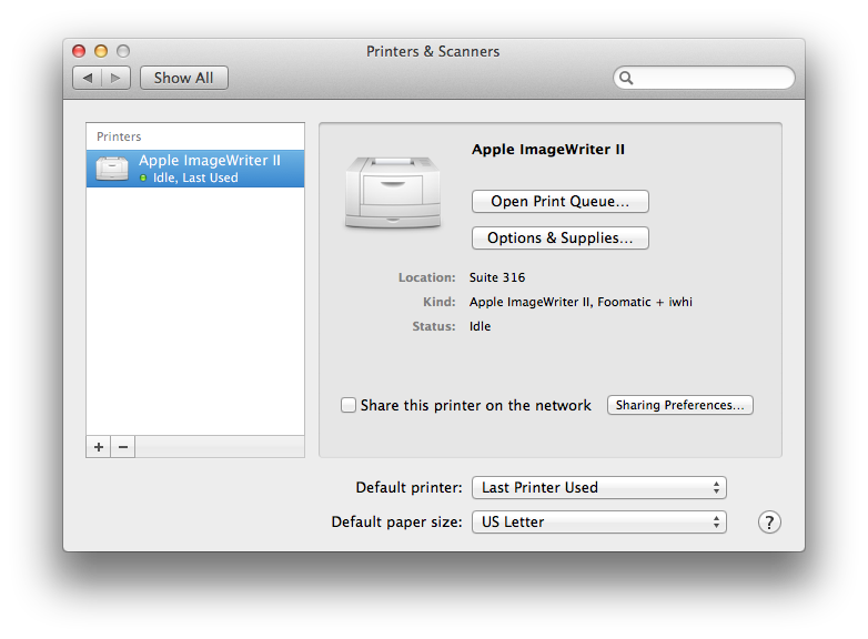 Apple ImageWriter printer installation in… - Apple Community