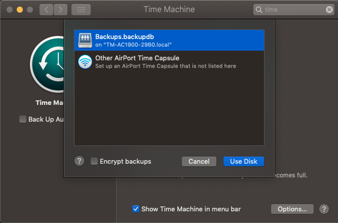 Time Machine Won't Access My TM Back-Up D… - Apple Community