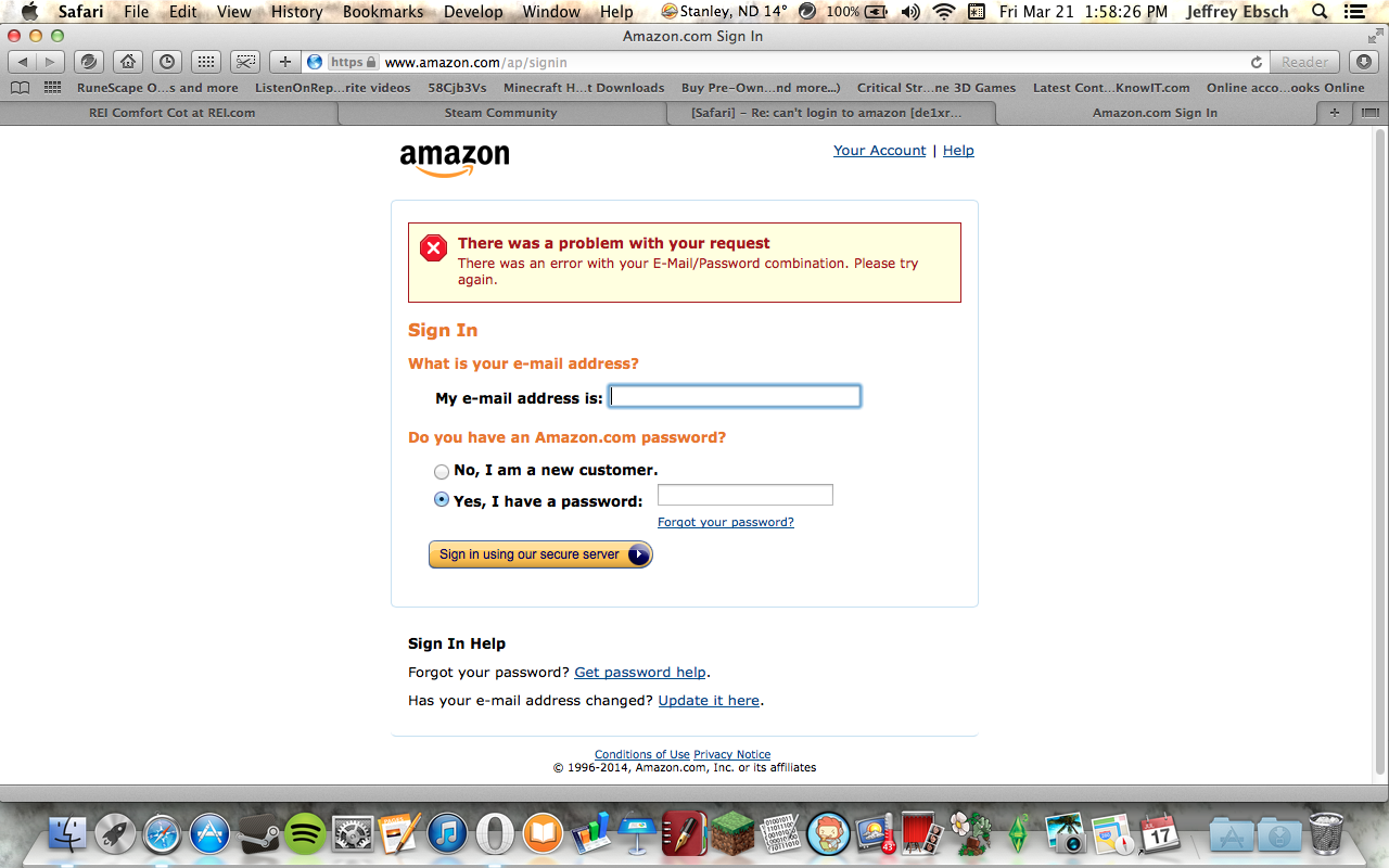 Why can’t I access my account on Amazon? Leia aqui Why am I unable to