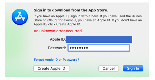 Application Login error - Apple Community