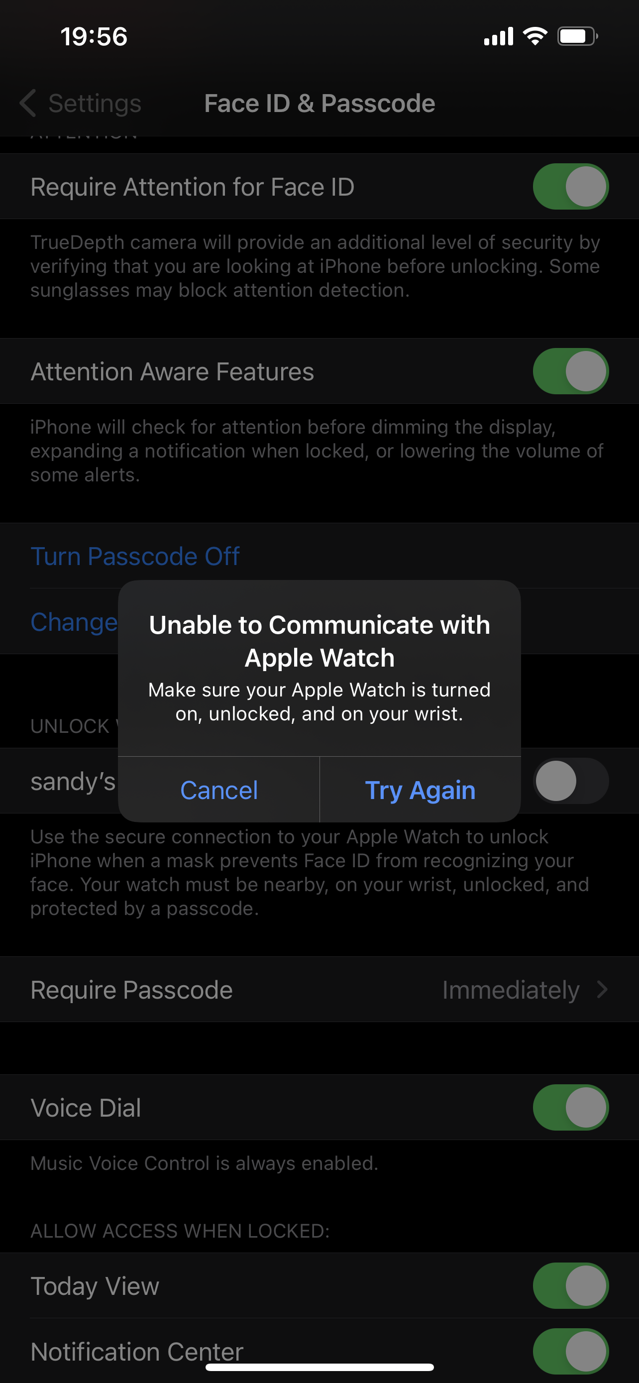 unable to unlock iphone with apple watch