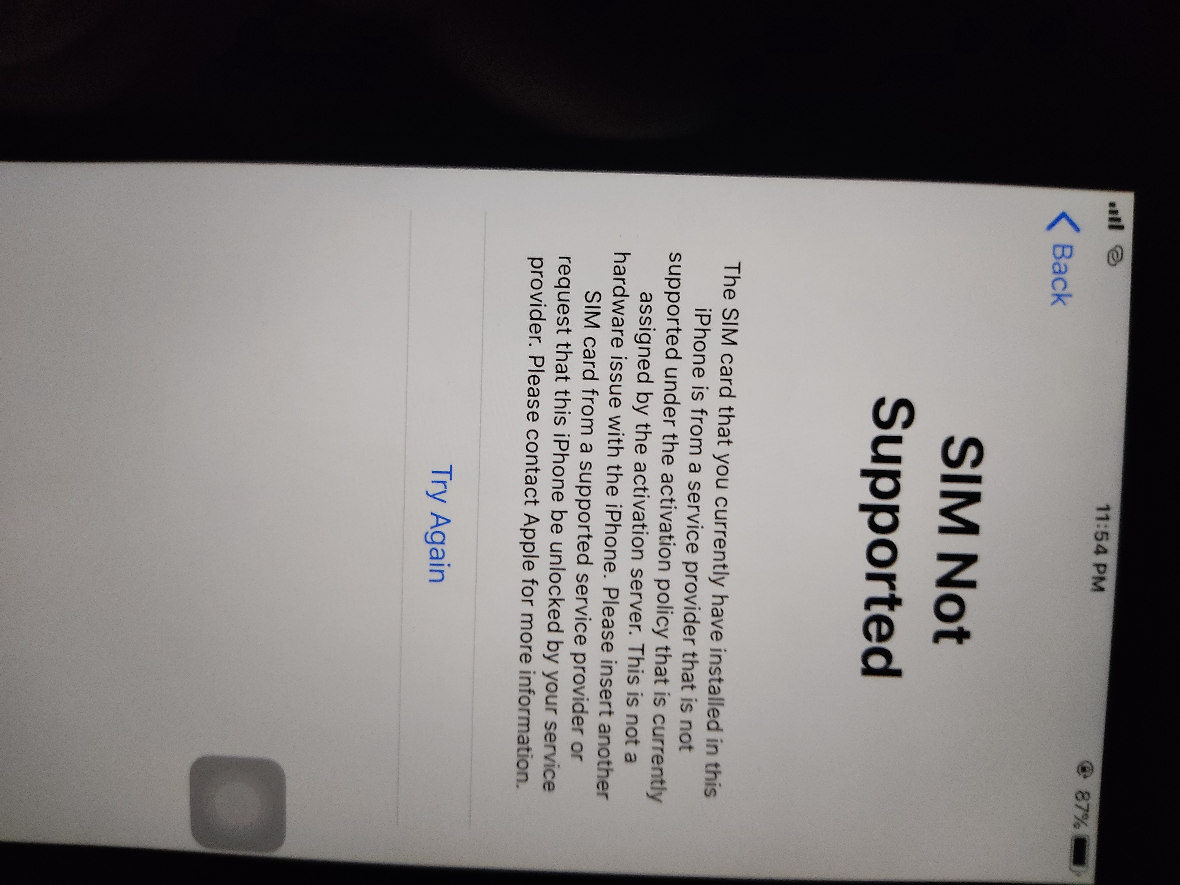 Sim not supported - Apple Community